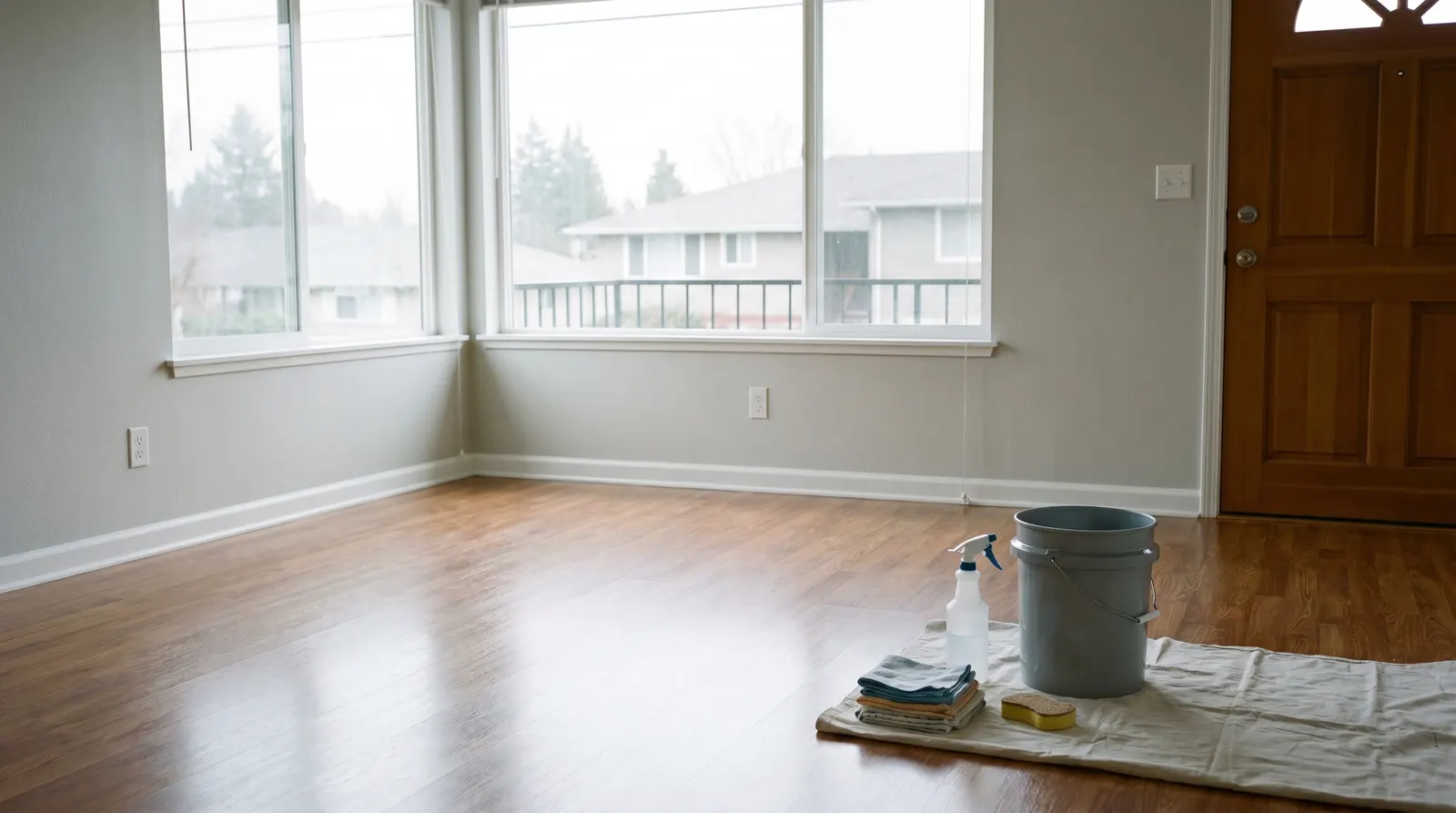 Empty, freshly cleaned apartment ready for rental turnover