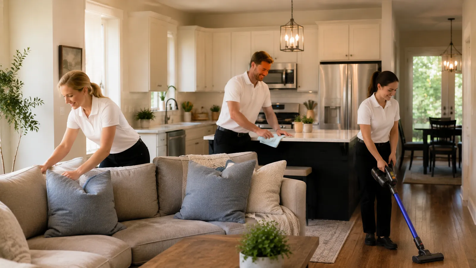 Star Pro Cleaning Services team at work in a Wisconsin home